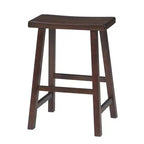 Tabouret de bar selle, hauteur comptoir, en bois d'hévéa, sans dossier ni accoudoirs, H 61 cm