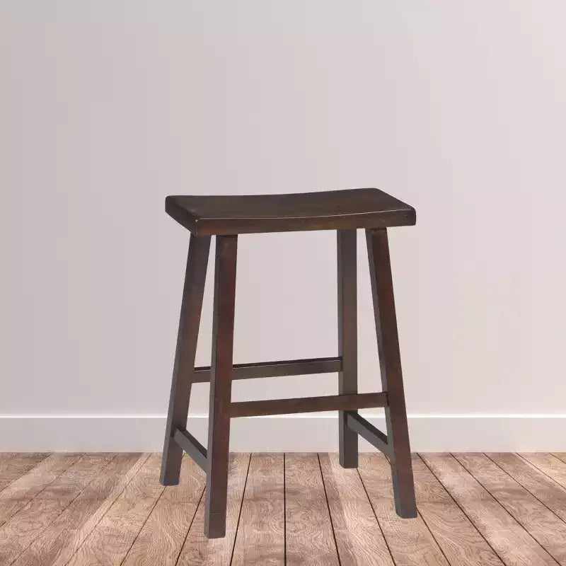 Tabouret de bar selle, hauteur comptoir, en bois d'hévéa, sans dossier ni accoudoirs, H 61 cm