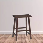 Tabouret de bar selle, hauteur comptoir, en bois d'hévéa, sans dossier ni accoudoirs, H 61 cm