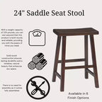 Tabouret de bar selle, hauteur comptoir, en bois d'hévéa, sans dossier ni accoudoirs, H 61 cm
