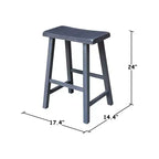 Tabouret de bar selle, hauteur comptoir, en bois d'hévéa, sans dossier ni accoudoirs, H 61 cm