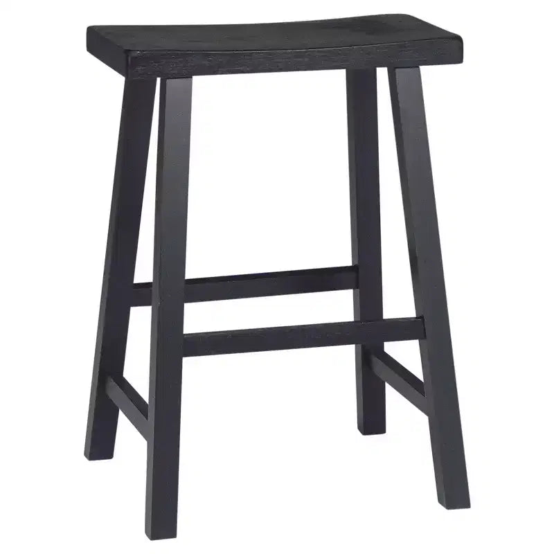 Tabouret de bar selle, hauteur comptoir, en bois d'hévéa, sans dossier ni accoudoirs, H 61 cm
