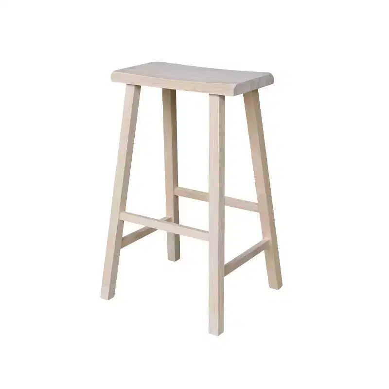 Tabouret de bar selle, hauteur comptoir, en bois d'hévéa, sans dossier ni accoudoirs, H 61 cm