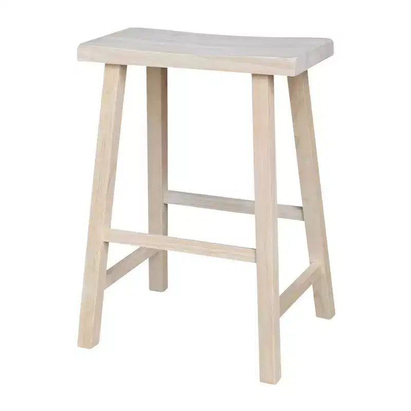 Tabouret de bar selle, hauteur comptoir, en bois d'hévéa, sans dossier ni accoudoirs, H 61 cm
