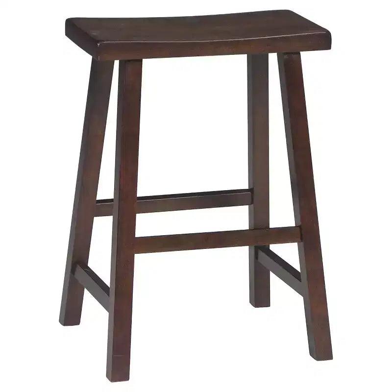Tabouret de bar selle, hauteur comptoir, en bois d'hévéa, sans dossier ni accoudoirs, H 61 cm