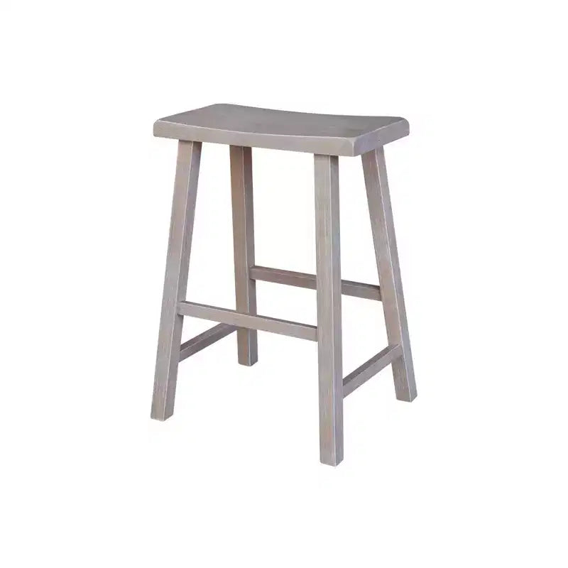 Tabouret de bar selle, hauteur comptoir, en bois d'hévéa, sans dossier ni accoudoirs, H 61 cm