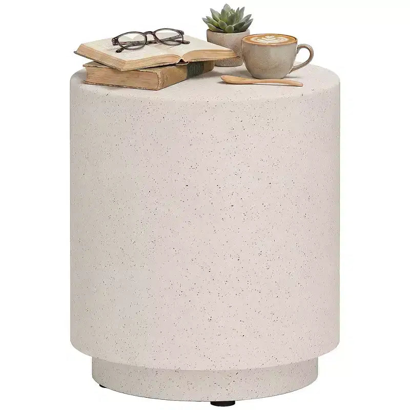 Table d'appoint ronde en béton avec pieds réglables, pour l'intérieur/l'extérieur
