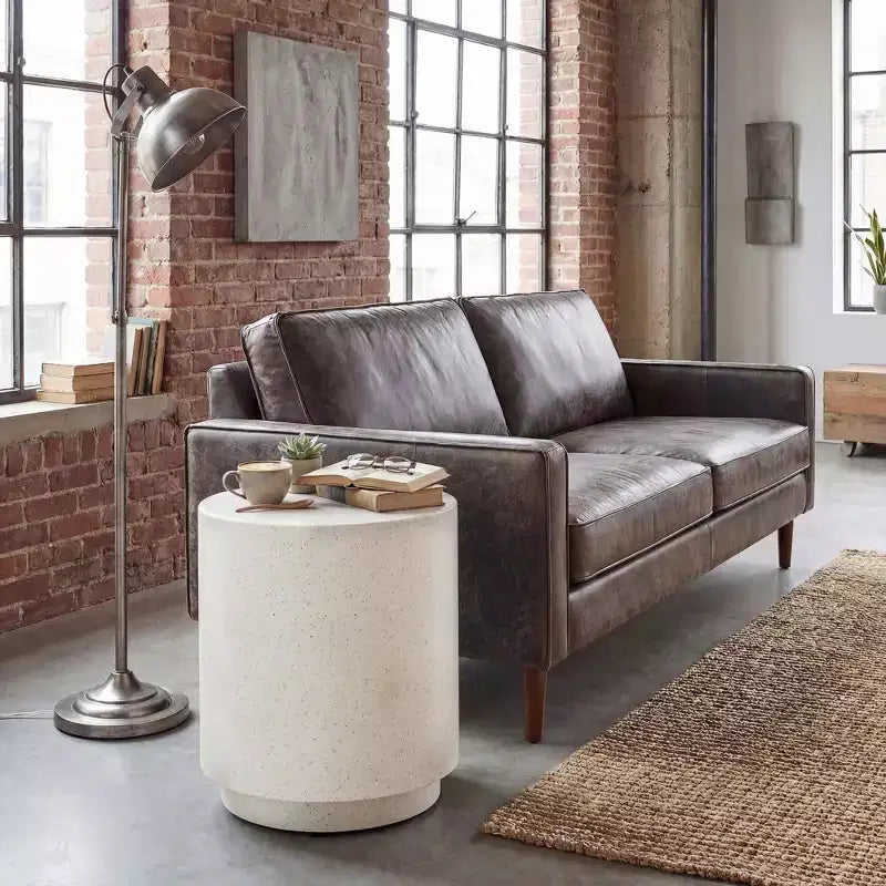 Table d'appoint ronde en béton avec pieds réglables, pour l'intérieur/l'extérieur