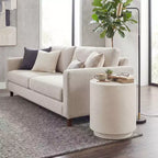 Table d'appoint ronde en béton avec pieds réglables, pour l'intérieur/l'extérieur