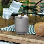 Table d'appoint ronde en béton avec pieds réglables, pour l'intérieur/l'extérieur