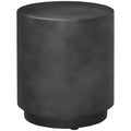 HOMCOM Lightweight Accent Table with Concrete Finish, Round Side Table with 4 Adjustable Feet for Indoor, Outdoor