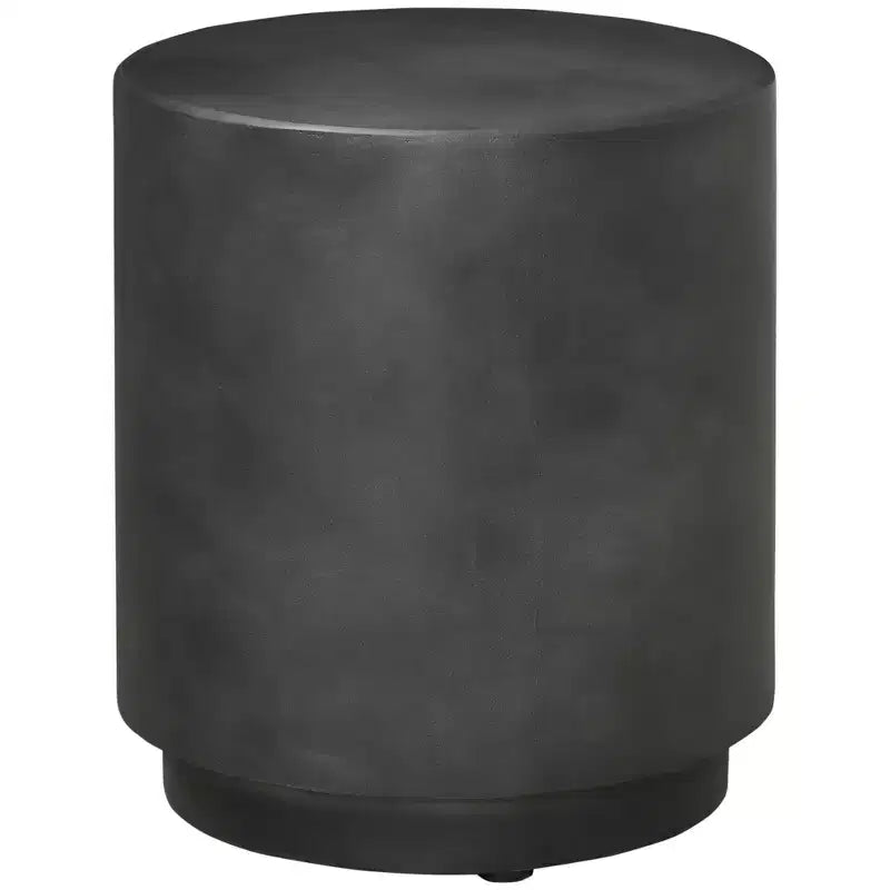 HOMCOM Lightweight Accent Table with Concrete Finish, Round Side Table with 4 Adjustable Feet for Indoor, Outdoor