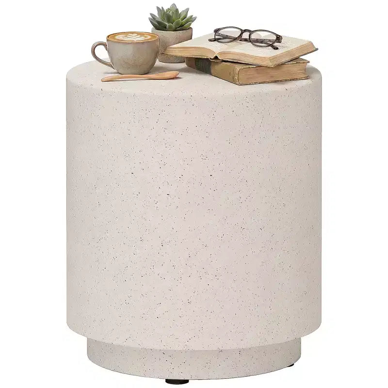 Table d'appoint ronde en béton avec pieds réglables, pour l'intérieur/l'extérieur