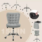 Chaise de bureau moderne sans accoudoirs en similicuir, capacité de 136 kg