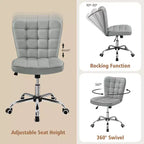 Chaise de bureau moderne sans accoudoirs en similicuir, capacité de 136 kg
