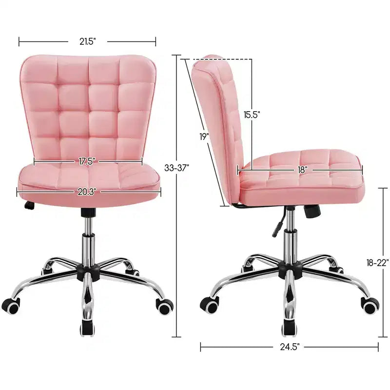 Chaise de bureau moderne sans accoudoirs en similicuir, capacité de 136 kg