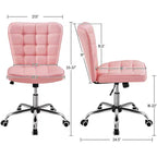 Chaise de bureau moderne sans accoudoirs en similicuir, capacité de 136 kg