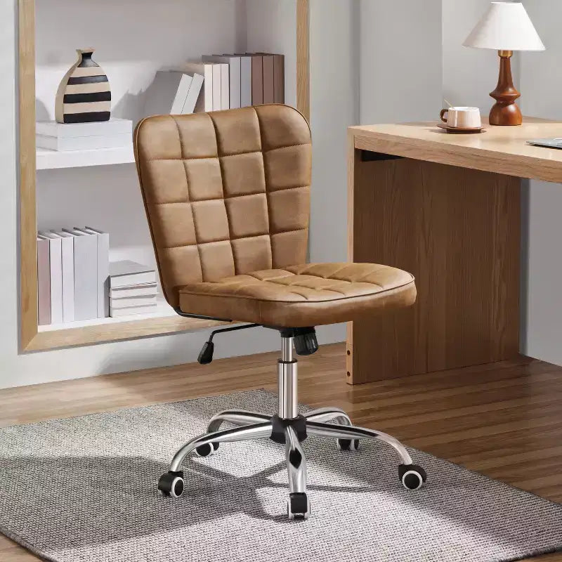 Chaise de bureau moderne sans accoudoirs en similicuir, capacité de 136 kg