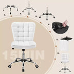 Chaise de bureau moderne sans accoudoirs en similicuir, capacité de 136 kg