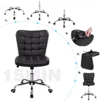 Chaise de bureau moderne sans accoudoirs en similicuir, capacité de 136 kg