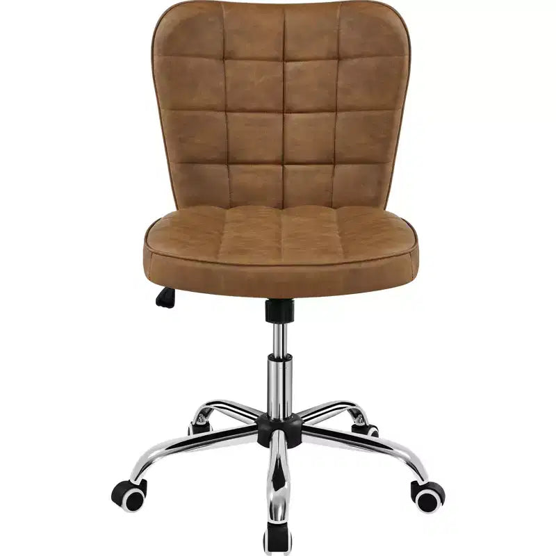 Chaise de bureau moderne sans accoudoirs en similicuir, capacité de 136 kg