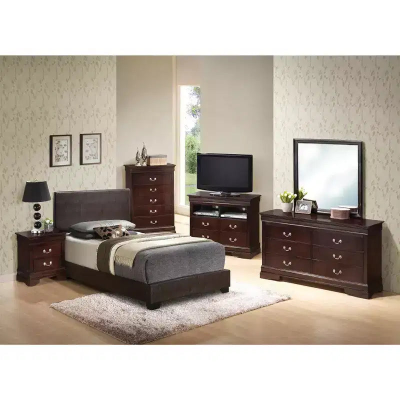 Lit jumeau capitonné, similicuir, design simple, sommier tapissier requis