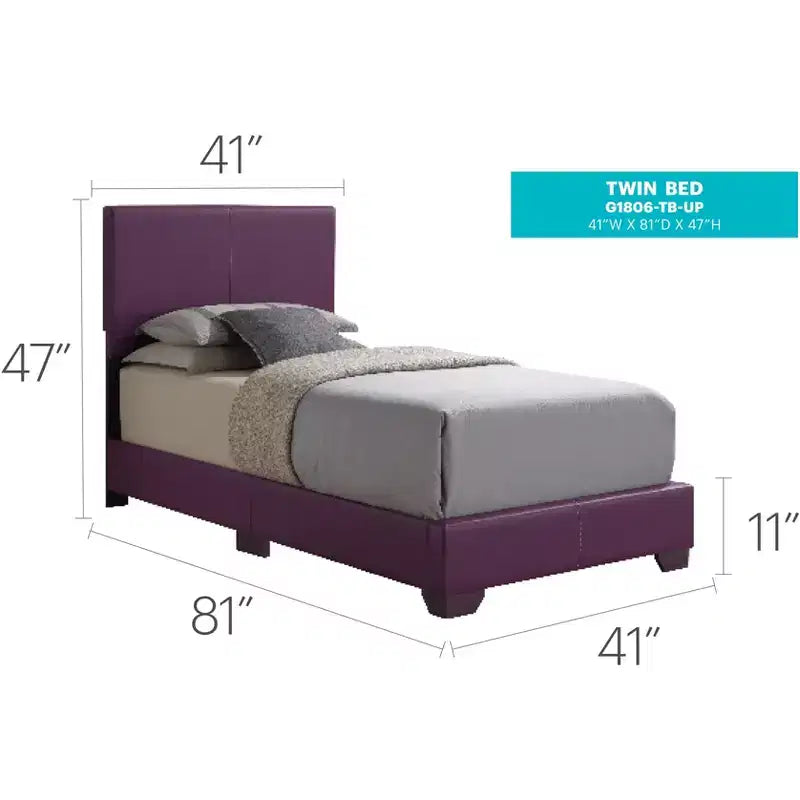 Lit jumeau capitonné, similicuir, design simple, sommier tapissier requis