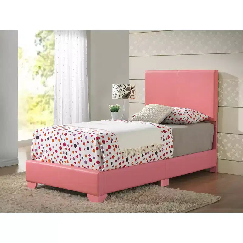 Lit jumeau capitonné, similicuir, design simple, sommier tapissier requis