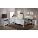 Lit king-size en bois Sleigh avec haut pied de lit, design classique, sommier tapissier requis