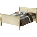Passion Furniture Louis Philippe King Sleigh Wood Bed with High Footboard
