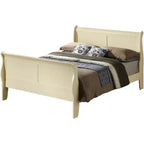 Passion Furniture Louis Philippe King Sleigh Wood Bed with High Footboard
