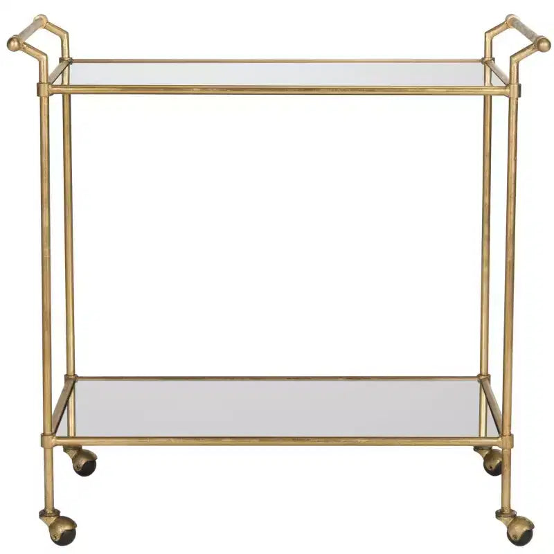 Felicity Bar Cart - FOX2558A - Gold/Mirror - Safavieh