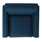 Fauteuil touffeté en lin, revêtement en polyester, structure en bois, capacité de 125 kg, gris ardoise