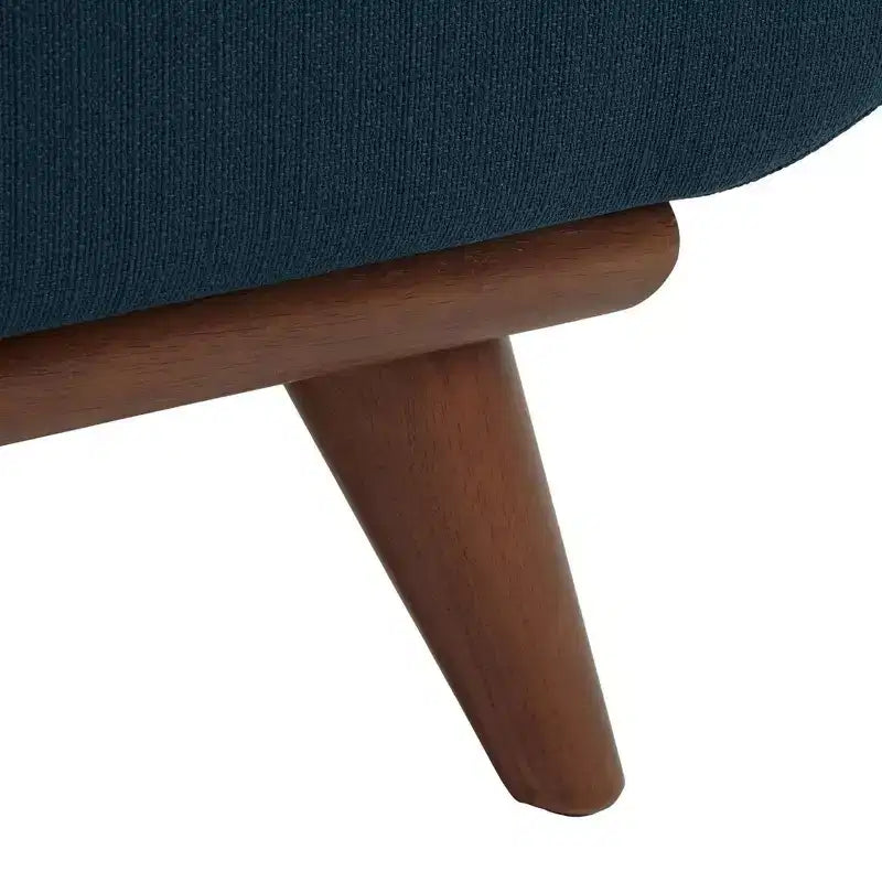 Fauteuil touffeté en lin, revêtement en polyester, structure en bois, capacité de 125 kg, gris ardoise