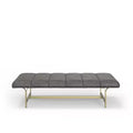 eLuxury Studio A Upholstered Vegan Leather Coffee Table with Metal Base