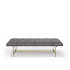 eLuxury Studio A Upholstered Vegan Leather Coffee Table with Metal Base