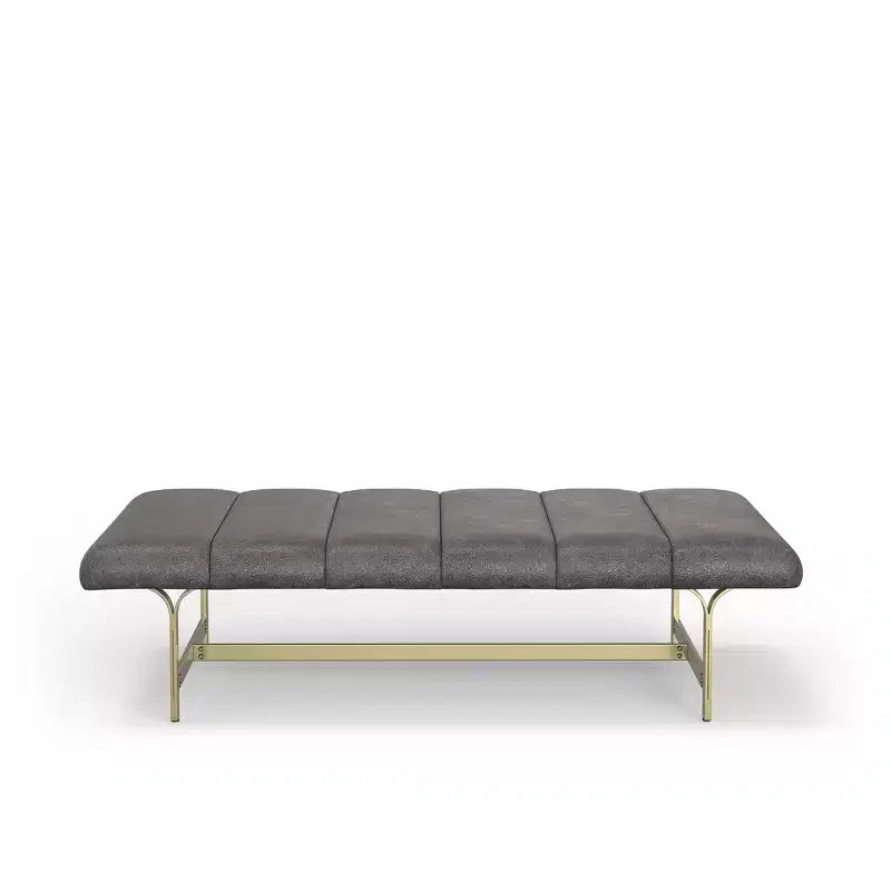 eLuxury Studio A Upholstered Vegan Leather Coffee Table with Metal Base