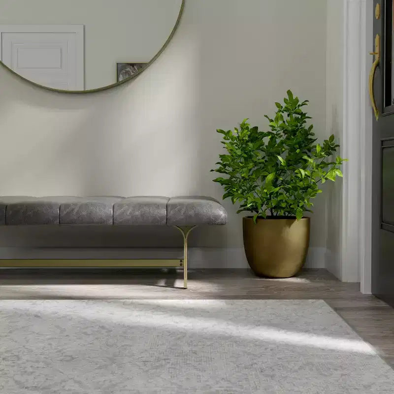 Table basse capitonnée en cuir végétalien avec base en métal, 132 cm L, capacité de 227 kg