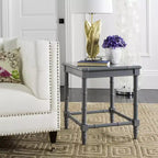 Table d'appoint carrée, MDF gris, style côtier, 56 cm H x 49,5 cm L, capacité 13,6 kg