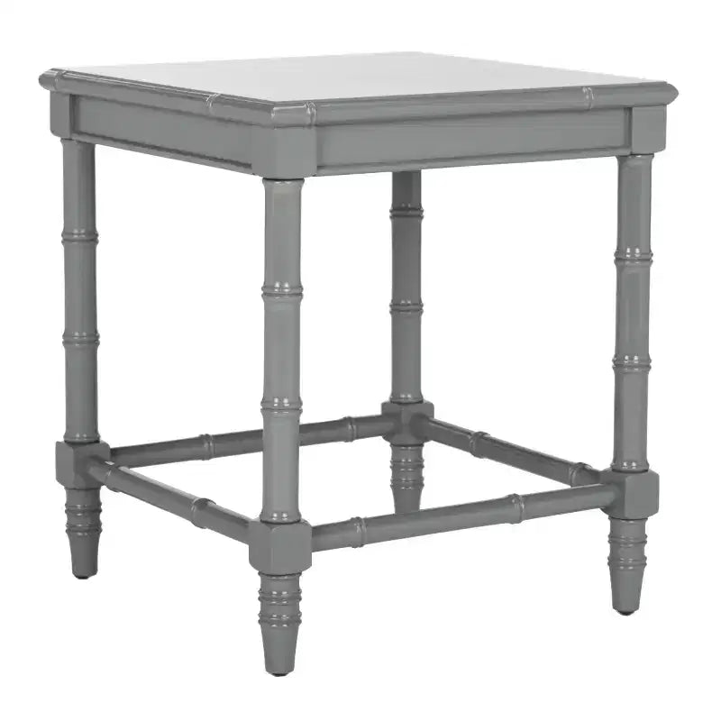 Table d'appoint carrée, MDF gris, style côtier, 56 cm H x 49,5 cm L, capacité 13,6 kg
