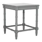 Table d'appoint carrée, MDF gris, style côtier, 56 cm H x 49,5 cm L, capacité 13,6 kg