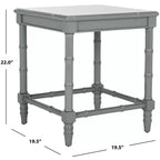 Table d'appoint carrée, MDF gris, style côtier, 56 cm H x 49,5 cm L, capacité 13,6 kg