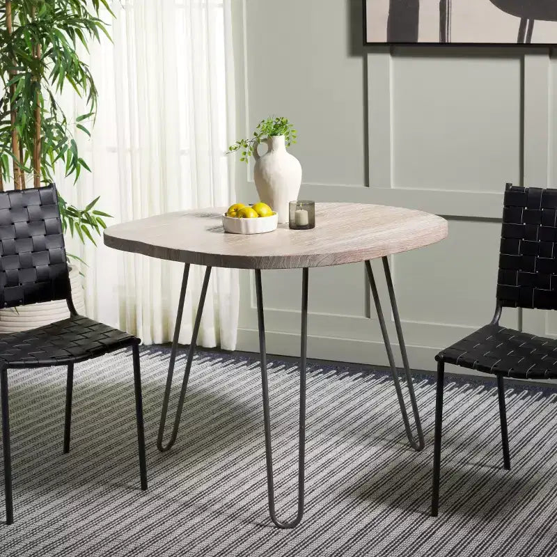 Table à manger en bois Mid-Century Modern, plateau libre, 4 places, 100 cm L x 90 cm P