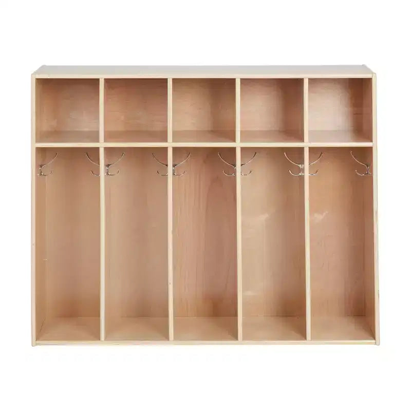 Vestiaire à 5 sections pour enfants avec rangement casier, contreplaqué de bouleau, 114,9 cm (45,25 po) de largeur