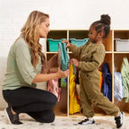 Vestiaire à 5 sections pour enfants avec rangement casier, contreplaqué de bouleau, 114,9 cm (45,25 po) de largeur