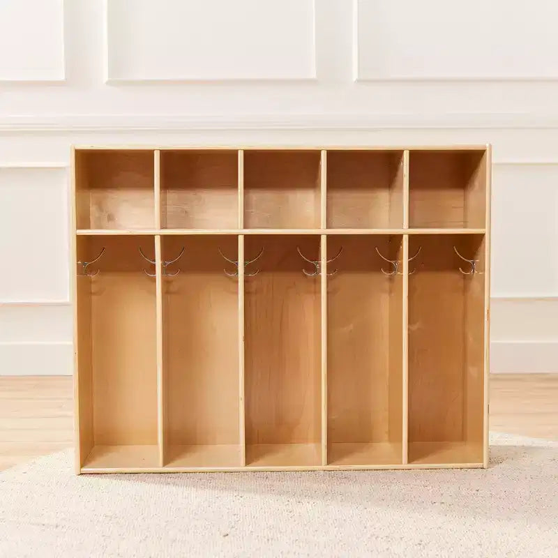 Vestiaire à 5 sections pour enfants avec rangement casier, contreplaqué de bouleau, 114,9 cm (45,25 po) de largeur