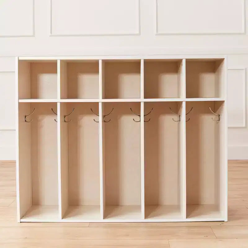 Vestiaire à 5 sections pour enfants avec rangement casier, contreplaqué de bouleau, 114,9 cm (45,25 po) de largeur