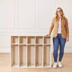 Vestiaire à 5 sections pour enfants avec rangement casier, contreplaqué de bouleau, 114,9 cm (45,25 po) de largeur