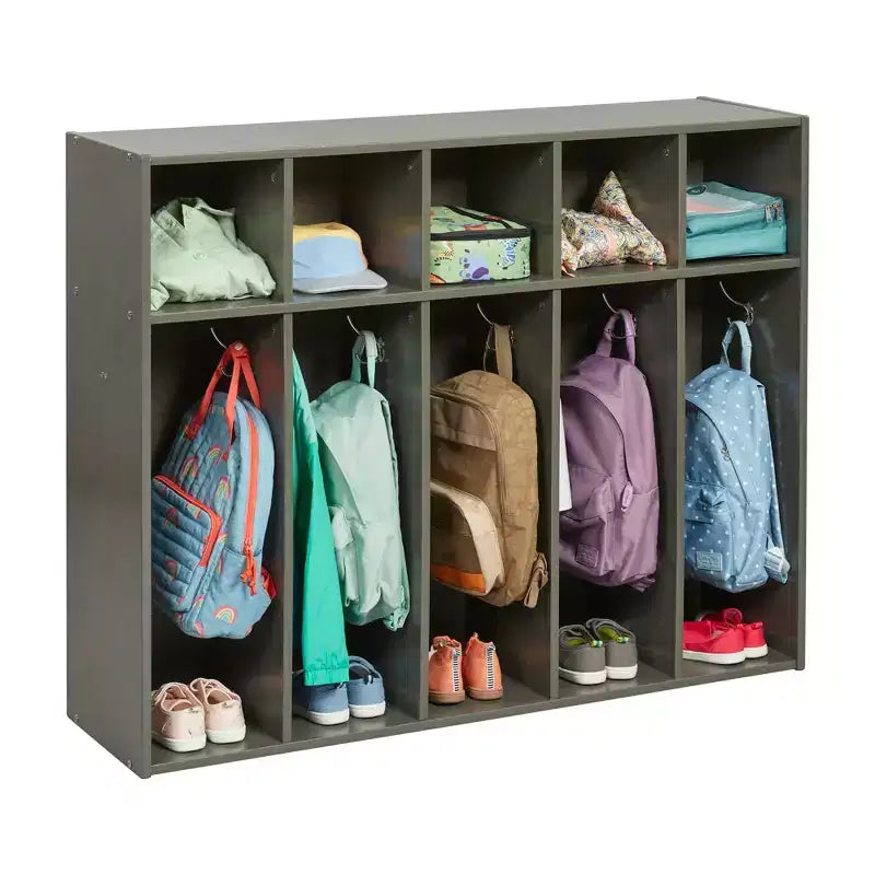 Vestiaire à 5 sections pour enfants avec rangement casier, contreplaqué de bouleau, 114,9 cm (45,25 po) de largeur