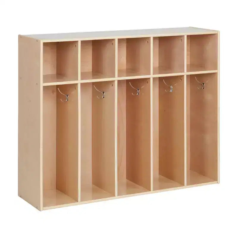 Vestiaire à 5 sections pour enfants avec rangement casier, contreplaqué de bouleau, 114,9 cm (45,25 po) de largeur